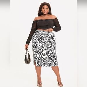 Zebra print midi skirt